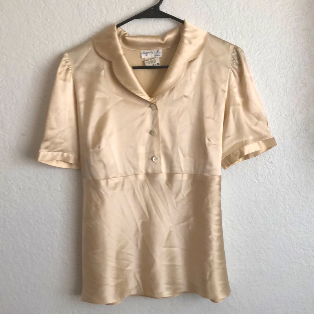 Angès B. Paris Cream Silk Blouse
